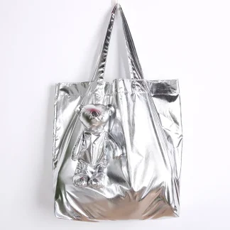 Metallic Shopping Tote Bag