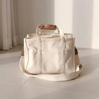 Multi-pocket Solid Tote Bag